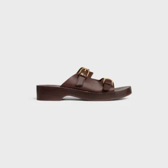 Cleo – Sandal med dubbla remmar i kalvskinn – vegetabiliskt garvat