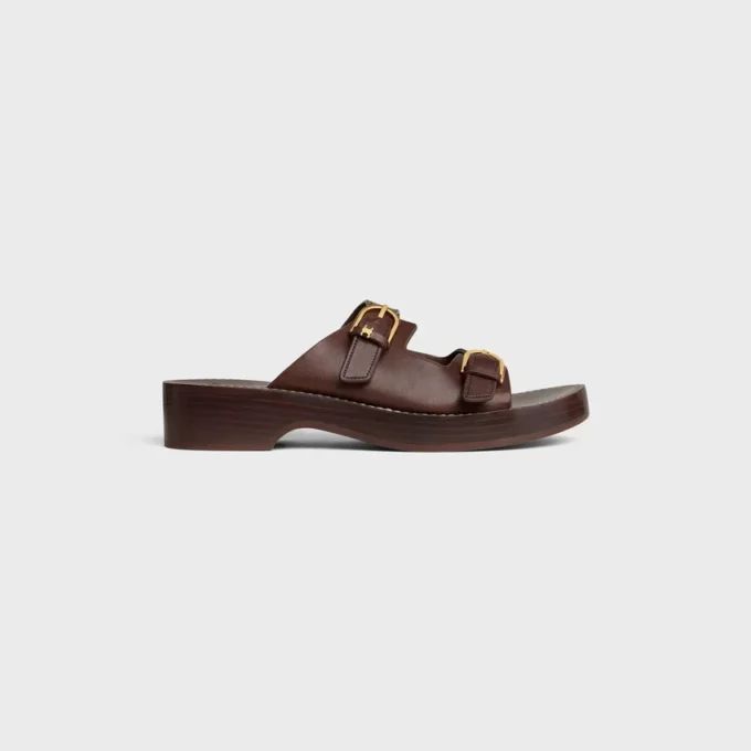 Cleo – Sandal med dubbla remmar i kalvskinn – vegetabiliskt garvat Cleo – Sandal med dubbla remmar i kalvskinn – vegetabiliskt garvat