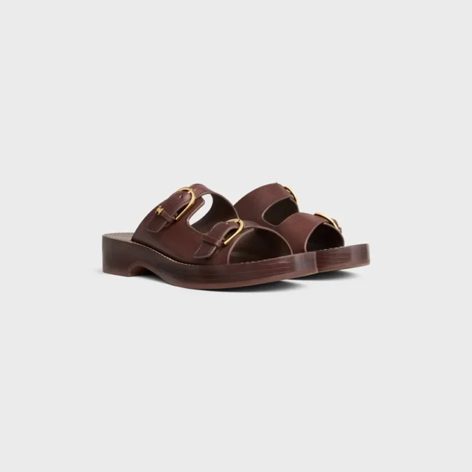 Cleo – Sandal med dubbla remmar i kalvskinn – vegetabiliskt garvat Cleo – Sandal med dubbla remmar i kalvskinn – vegetabiliskt garvat