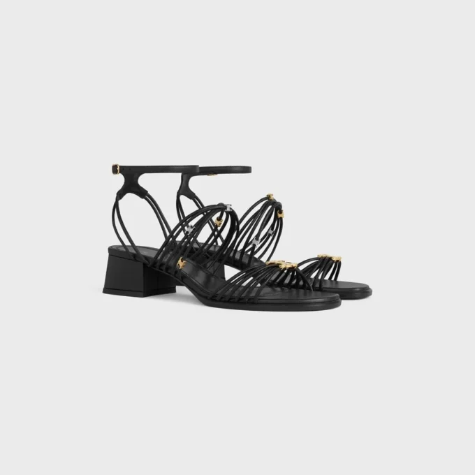 CléMence sandal med klack i getskinn CléMence sandal med klack i getskinn