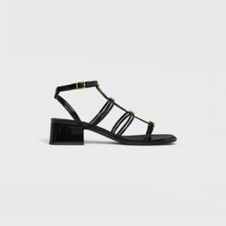 CléMence sandal med klack i glansigt kalvskinn