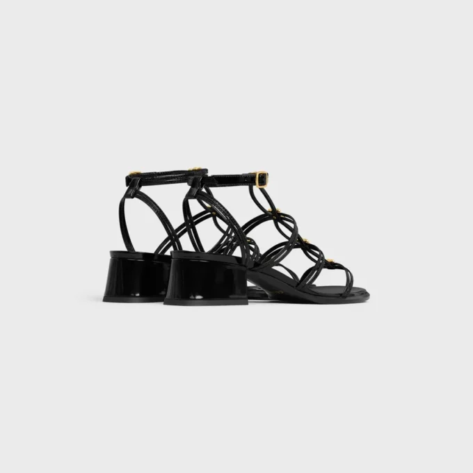 CléMence sandal med klack i glansigt kalvskinn CléMence sandal med klack i glansigt kalvskinn