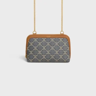 Clutch med kedja i Jacquard Triomphe All Over