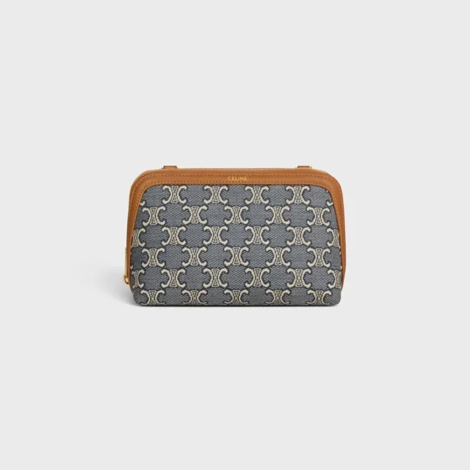 Clutch med kedja i Jacquard Triomphe All Over