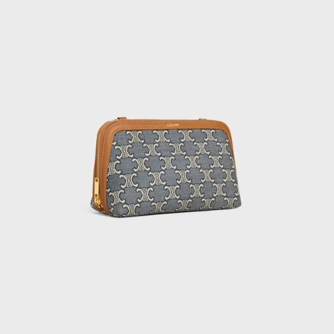 Clutch med kedja i Jacquard Triomphe All Over