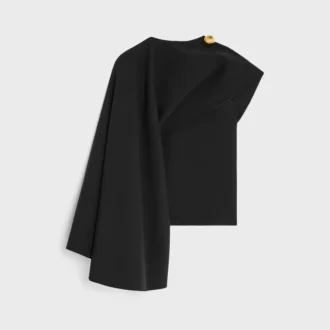 Draperad topp i ull och silke