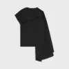 Draperad topp i ull och silke