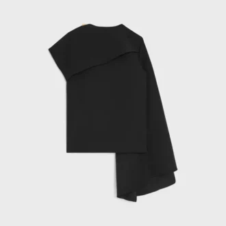Draperad topp i ull och silke