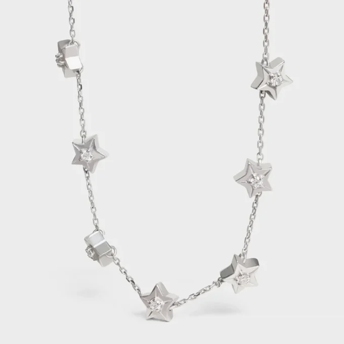 Etoile CELINE Multi Stars-halsband i vitt guld och diamanter Etoile CELINE Multi Stars-halsband i vitt guld och diamanter