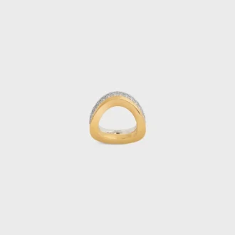 Formes Abstraites Set med ringar i strass och mässing med guld- och rodiumfinish