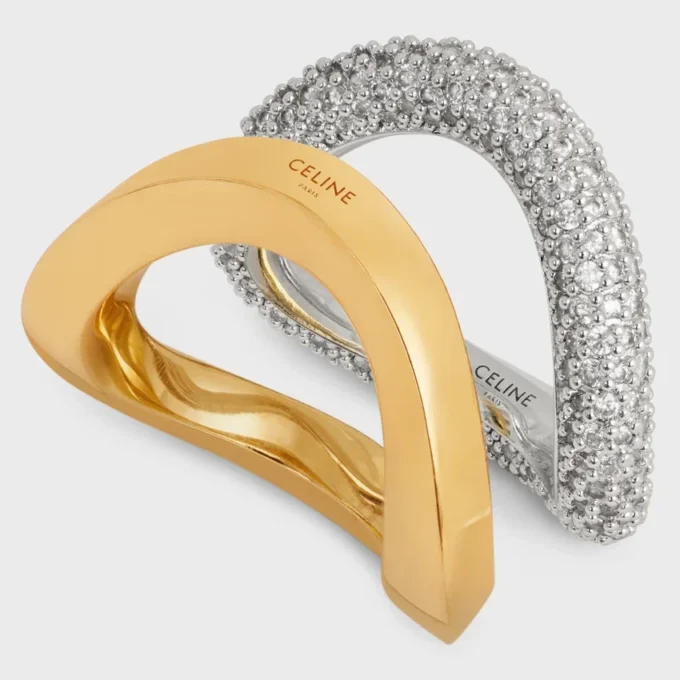 Formes Abstraites Set med ringar i strass och mässing med guld- och rodiumfinish Formes Abstraites Set med ringar i strass och mässing med guld- och rodiumfinish