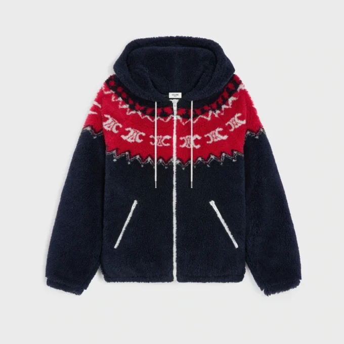 Huvtröja i Triomphe Fair Isle-fleece Huvtröja i Triomphe Fair Isle-fleece