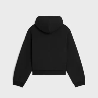Huvtröja med dragkedja i bomullsfleece
