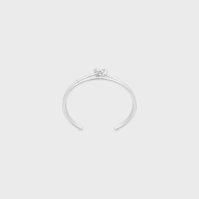 Knot Double Cuff i mässing med rodiumfinish