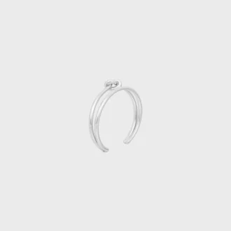 Knot Double Cuff i mässing med rodiumfinish