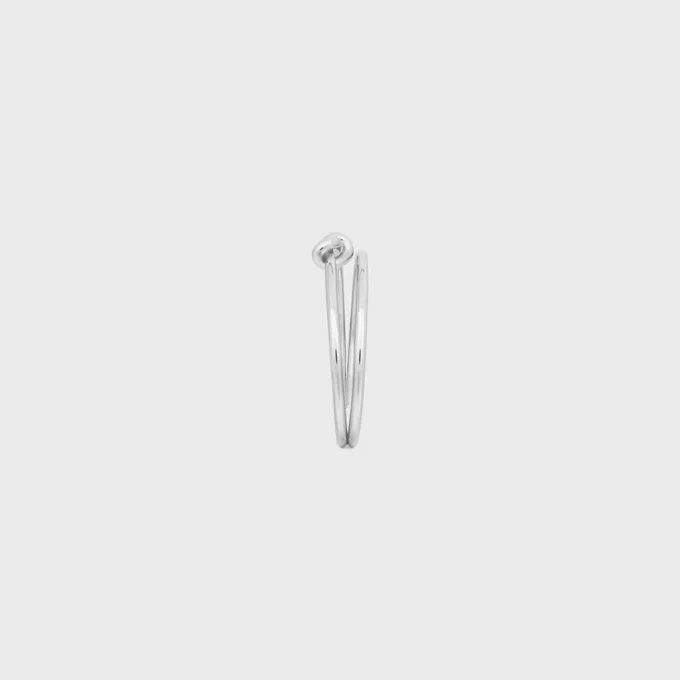 Knot Double Cuff i mässing med rodiumfinish
