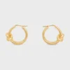 Knot Double Hoops i mässing med guldfinish