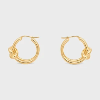 Knot Double Hoops i mässing med guldfinish