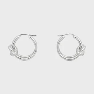 Knot Double Hoops i mässing med rodiumfinish