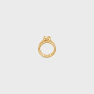Knot Double-ring i mässing med guldfinish