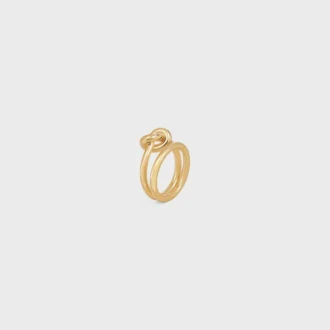 Knot Double-ring i mässing med guldfinish