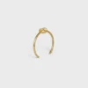 Knot extra tunt armband i mässing med guldfinish