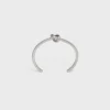 Knot extra tunt armband i mässing med rodiumfinish