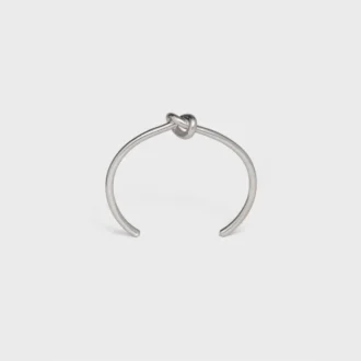 Knot extra tunt armband i mässing med rodiumfinish