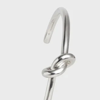 Knot extra tunt armband i mässing med rodiumfinish