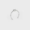 Knot extra tunt armband i mässing med rodiumfinish