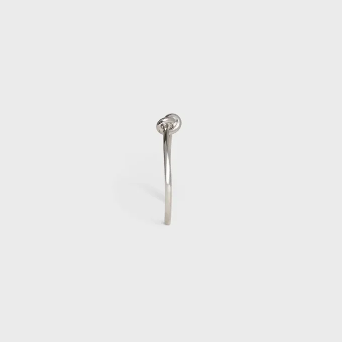 Knot extra tunt armband i mässing med rodiumfinish
