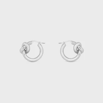 Knot Hoops i mässing med rodiumfinish