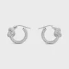 Knot Sparkle Hoops i strass och mässing med rodiumfinish