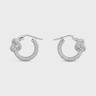 Knot Sparkle Hoops i strass och mässing med rodiumfinish