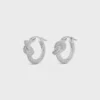 Knot Sparkle Hoops i strass och mässing med rodiumfinish