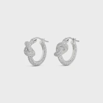 Knot Sparkle Hoops i strass och mässing med rodiumfinish