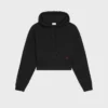 Kort hoodie i bomullsfleece