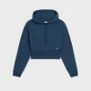 Kort hoodie i bomullsfleece