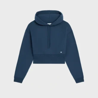 Kort hoodie i bomullsfleece