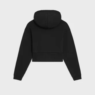 Kort hoodie i bomullsfleece