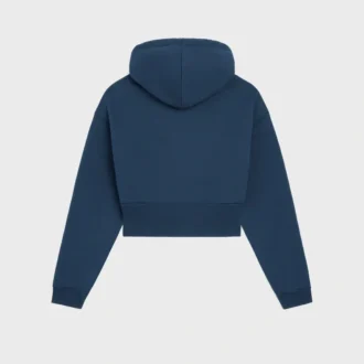 Kort hoodie i bomullsfleece