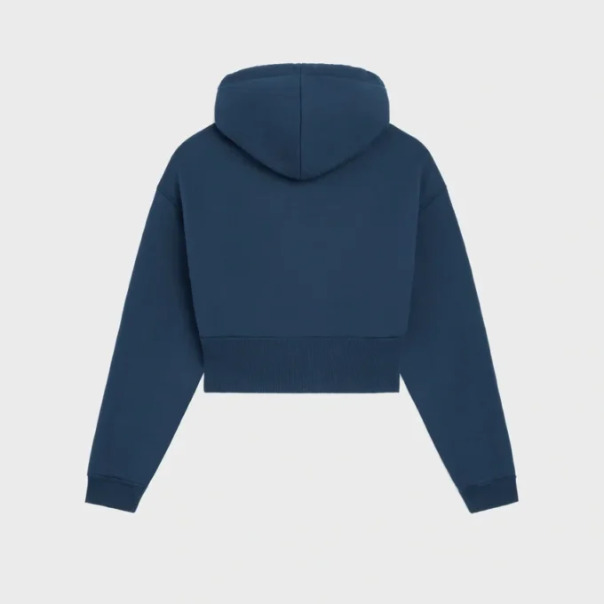 Kort hoodie i bomullsfleece