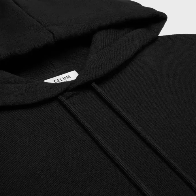 Kort hoodie i bomullsfleece