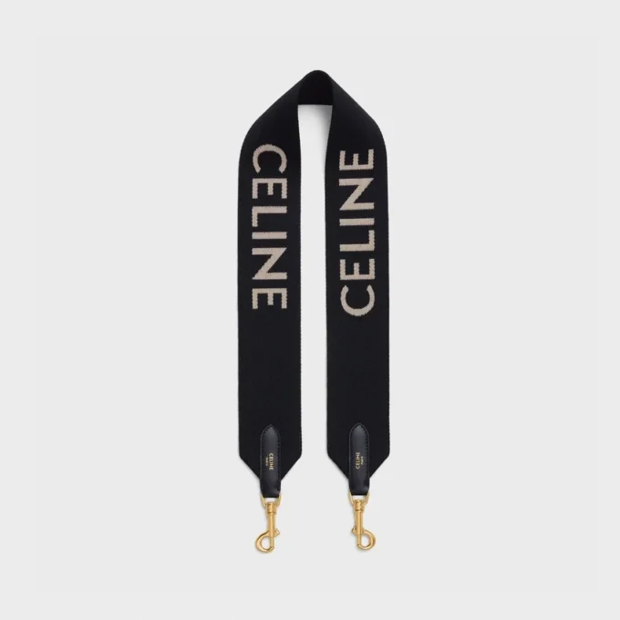 Kort rem i ull med CELINE-jacquard