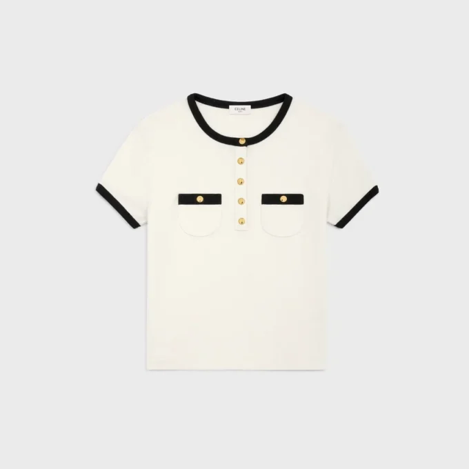 Kort T-shirt i bomullsjersey Kort T-shirt i bomullsjersey