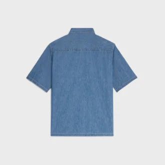 Kortärmad skjorta i bomullsdenim
