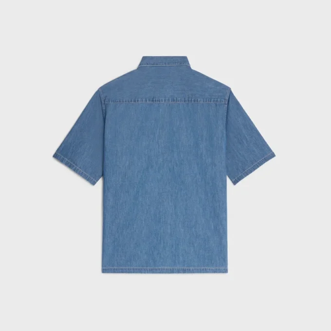 Kortärmad skjorta i bomullsdenim