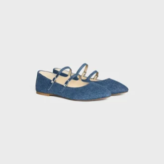 Les Ballerines CELINE Double Strap i denim