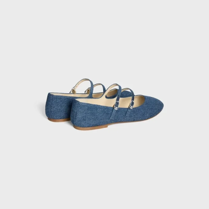 Les Ballerines CELINE Double Strap i denim