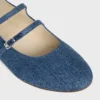 Les Ballerines CELINE Double Strap i denim